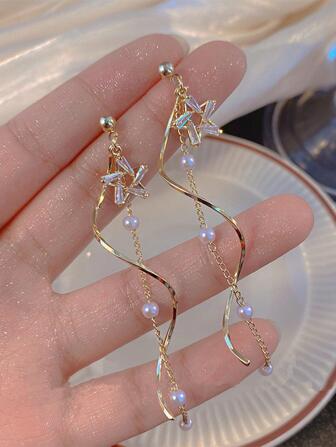 Hegaze Cultured Faux Pearl Drop Earrings