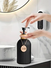 3件組 2件套 500ml 條紋洗手液與洗碗精分裝瓶，浴室與廚房裝飾 - 黑色 - 查看 3