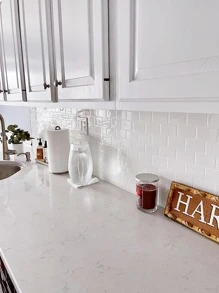 Kitchen Backsplash 3D Glossy White Subway Peel And Stick Wall Tile Sticker Wallpaper,Stickers,Wall Decal, Vinyl Decal For Home Decorations,Spring Decoration Items Refresh Your Home,Rama Decoration Stickers Gifts Birthday Graduation - White - View 6