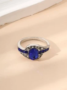 Nhẫn trang trí đá rhinestone - Bạc - Xem 3