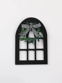 1 Đồ Vật Trang Trí Bằng Gỗ, Sáng Tạo Hình Cửa Sổ Nơ Trang Trí Đồ Vật Trang Trí Cho Gia Đình - màu đen - Xem 1