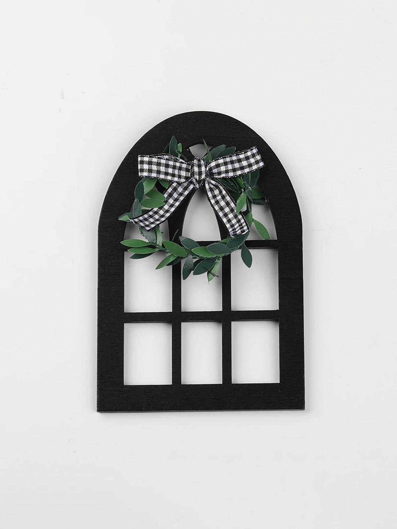 1 Đồ Vật Trang Trí Bằng Gỗ, Sáng Tạo Hình Cửa Sổ Nơ Trang Trí Đồ Vật Trang Trí Cho Gia Đình - màu đen - Xem 1