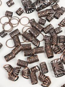 85pcs Gold Mix-Element Braided Hair Rings, Festival & Party Punk Street Fashion Hair Accessories,Gold Head Piece Hair Clips, School Stuff, College - Bronze - View 4