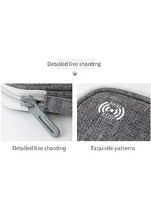 1pc Polyester Travel Storage Bag, Modern Letter Patch Decor Multifunctional Water Resistant Storage Bag For Outdoor Travel - Grey - View 2
