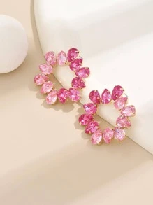 Bông tai trang trí bằng đá rhinestone - Hồng - Xem 3