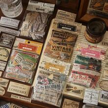 100 Hojas De Etiquetas Decorativas Y Pegatinas Vintage Con Texto En Inglés, Para Manualidades, Scrapbooking, Diario, Binde Notas, Etc. - Neblina azul - Ver 2