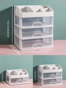 1入組塑膠彩妝收納盒,現代收納盒 - 白色 - 查看 3