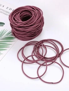 Dây buộc tóc nhiều màu cổ điển và đơn giản dành cho nữ, thích hợp để tạo kiểu tóc hàng ngày, món quà tuyệt vời cho bạn bè - Màu đỏ tím - Xem 9