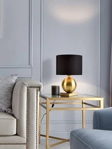 KUNJOULAM 1 Đèn Bàn Sắt, Đèn Bàn LED Phong Cách Châu Âu Cho Gia Đình - Vàng - Xem 3
