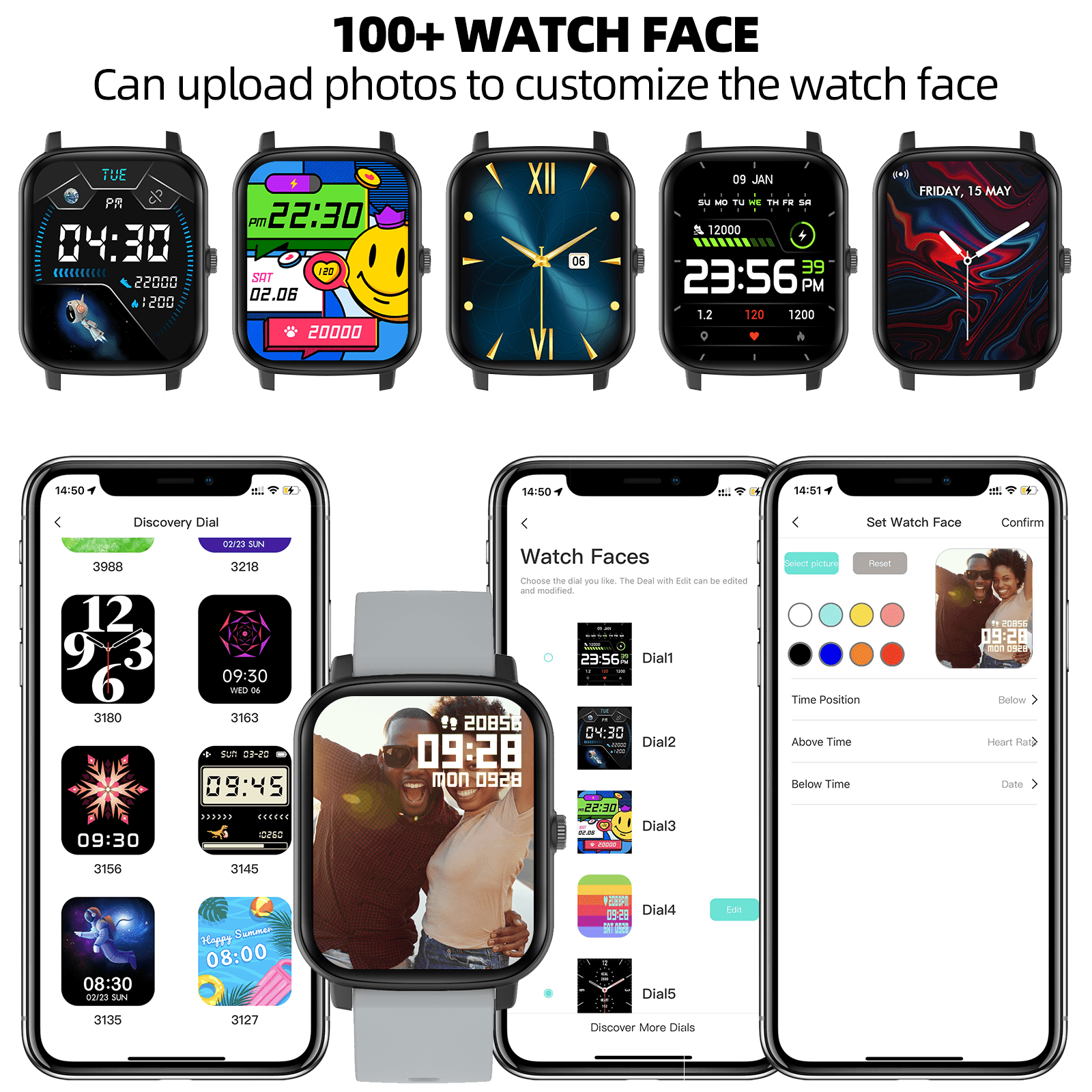 HuaWise Smart Watch(Call Receive/Dial), Full Touch Screen SmartWatch