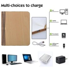 1入組可折疊書本造型夜燈,木製led翻書燈,usb可充電桌燈,適用於學習、家居裝飾和便攜照明 - 米色 - 查看 7