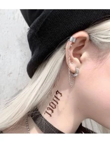 1Pc Men Chain Decor Ear Cuff Stainless Steel