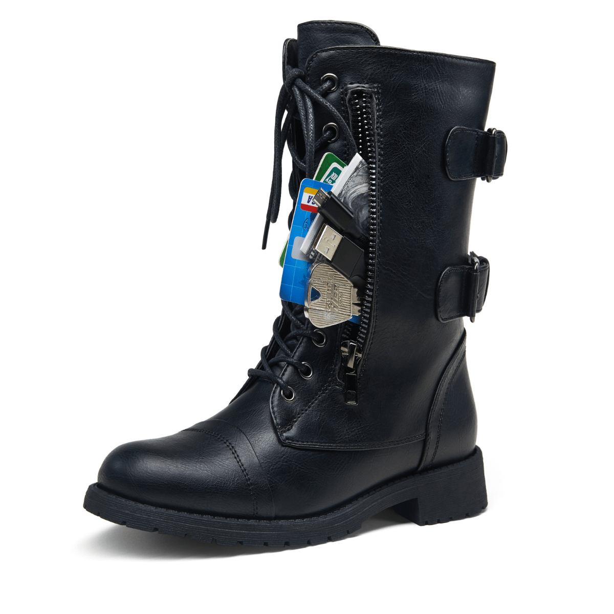 Women's 929 Combat Boots, Boots, Mid Calf Boots, with Card Wallet