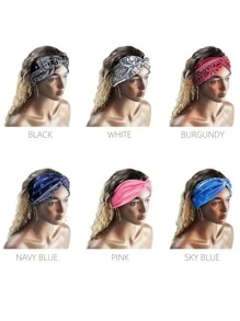 6 cái Dây buộc tóc in họa tiết Paisley - Nhiều màu - Xem 4