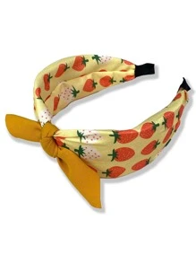 1pc Fruit Print Headband - Yellow - View 3