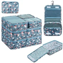 Travel Packing Cubes, Luggage Cubes For Suitcases Packing Organizers Lightweight Suitcase Organizer For Shoes Clothes Cosmetics Toiletries 8 Set - Blue - View 1