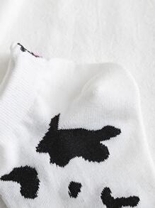 5雙奶牛圖案短襪 - 彩色 - 查看 5