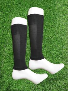 1pair Solid Sports Football Leg Warmers - Black - View 2