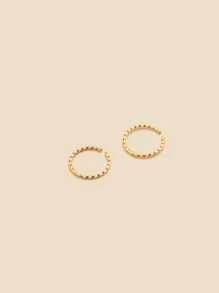 2pcs/set Twist Design Nose Ring - Yellow Gold - View 4