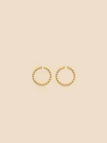 2pcs/set Twist Design Nose Ring - Yellow Gold - View 3