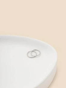 2pcs/set Twist Design Nose Ring - Silver - View 6