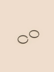 2pcs/set Twist Design Nose Ring - Black - View 5