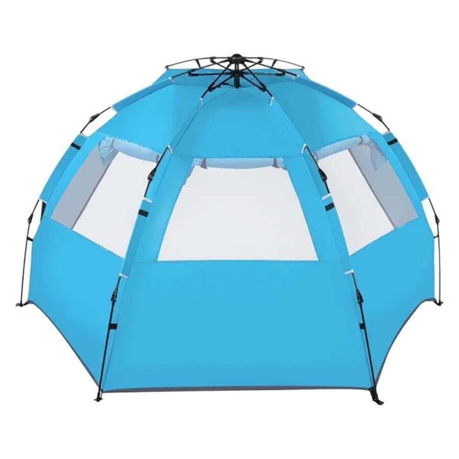 Fiberglass Pole Oxford Cloth Quick-Open Free Ride Beach Tent Blue - Màu xanh lam - Xem 1