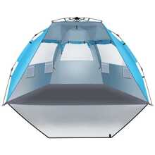 Fiberglass Pole Oxford Cloth Quick-Open Free Ride Beach Tent Blue - Màu xanh lam - Xem 3