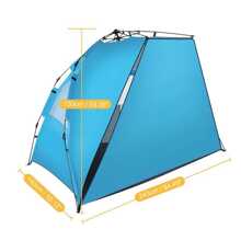 Fiberglass Pole Oxford Cloth Quick-Open Free Ride Beach Tent Blue - Màu xanh lam - Xem 5