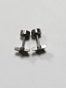 2 Miếng Thiết kế ngôi sao Bông tai stud Màu bạc Thép không gỉ Đúng mốt Phổ biến nhất Đồ trang sức Qủa tặng Buổi tiệc Cho nam giới - Bạc - Xem 3