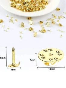 50pairs/set Round DIY Jewelry Accessory - Gold - View 2