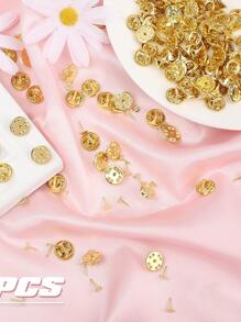 50pairs/set Round DIY Jewelry Accessory - Gold - View 4