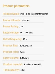 REUP 1pc ABS Garment Steamer, Modernist Green Portable Multifunctional Garment Steamer For Household - Green - View 6