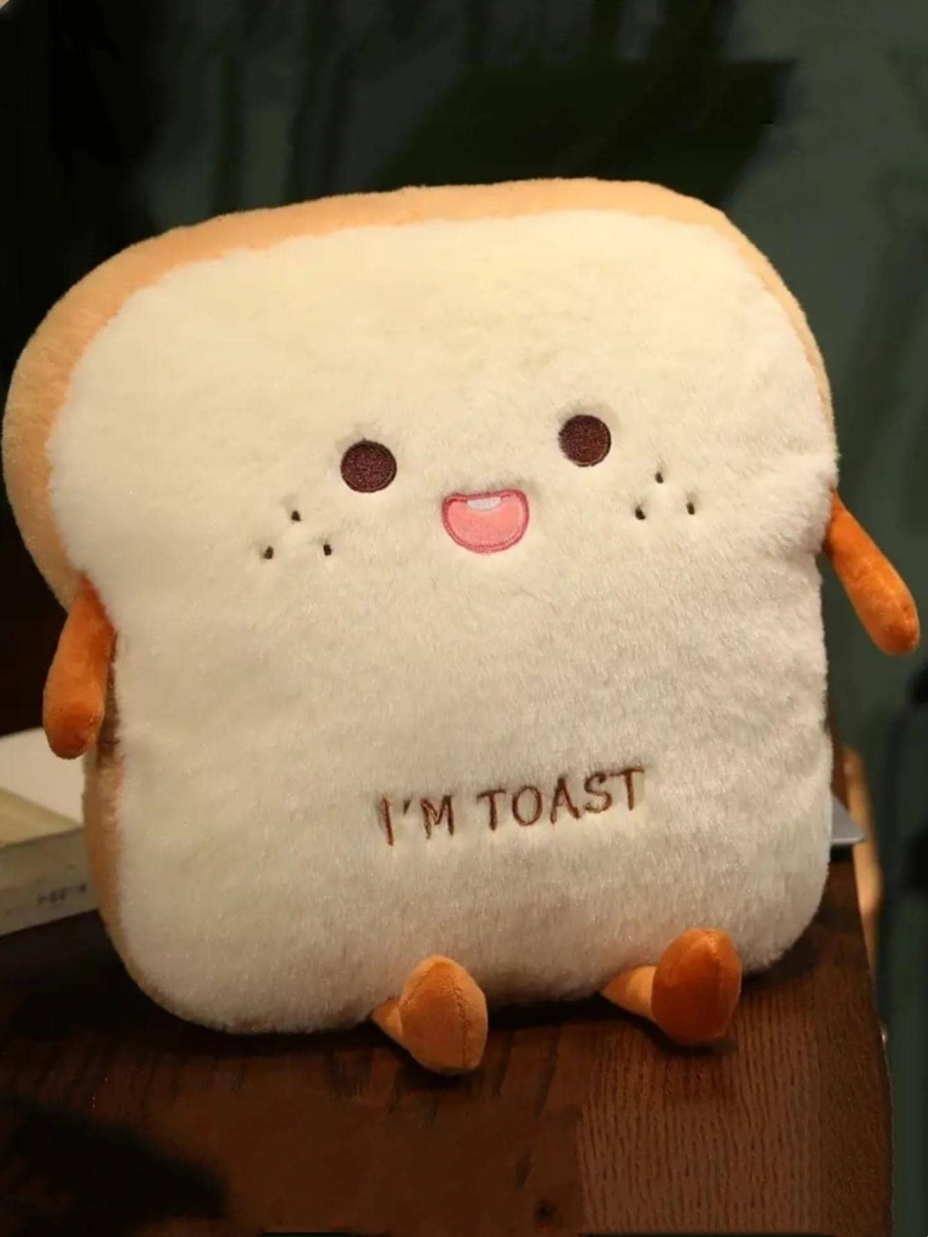 1 Gối Trang Trí Thiết Kế Hoạt Hình Bánh Mì Nướng, Gối Ném Dễ Thương Cho Phòng Khách Và Phòng Ngủ - Màu vàng - Xem 1