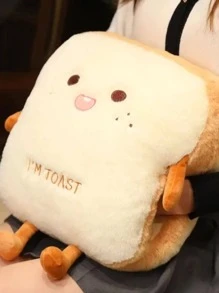 1 Gối Trang Trí Thiết Kế Hoạt Hình Bánh Mì Nướng, Gối Ném Dễ Thương Cho Phòng Khách Và Phòng Ngủ - Màu vàng - Xem 4