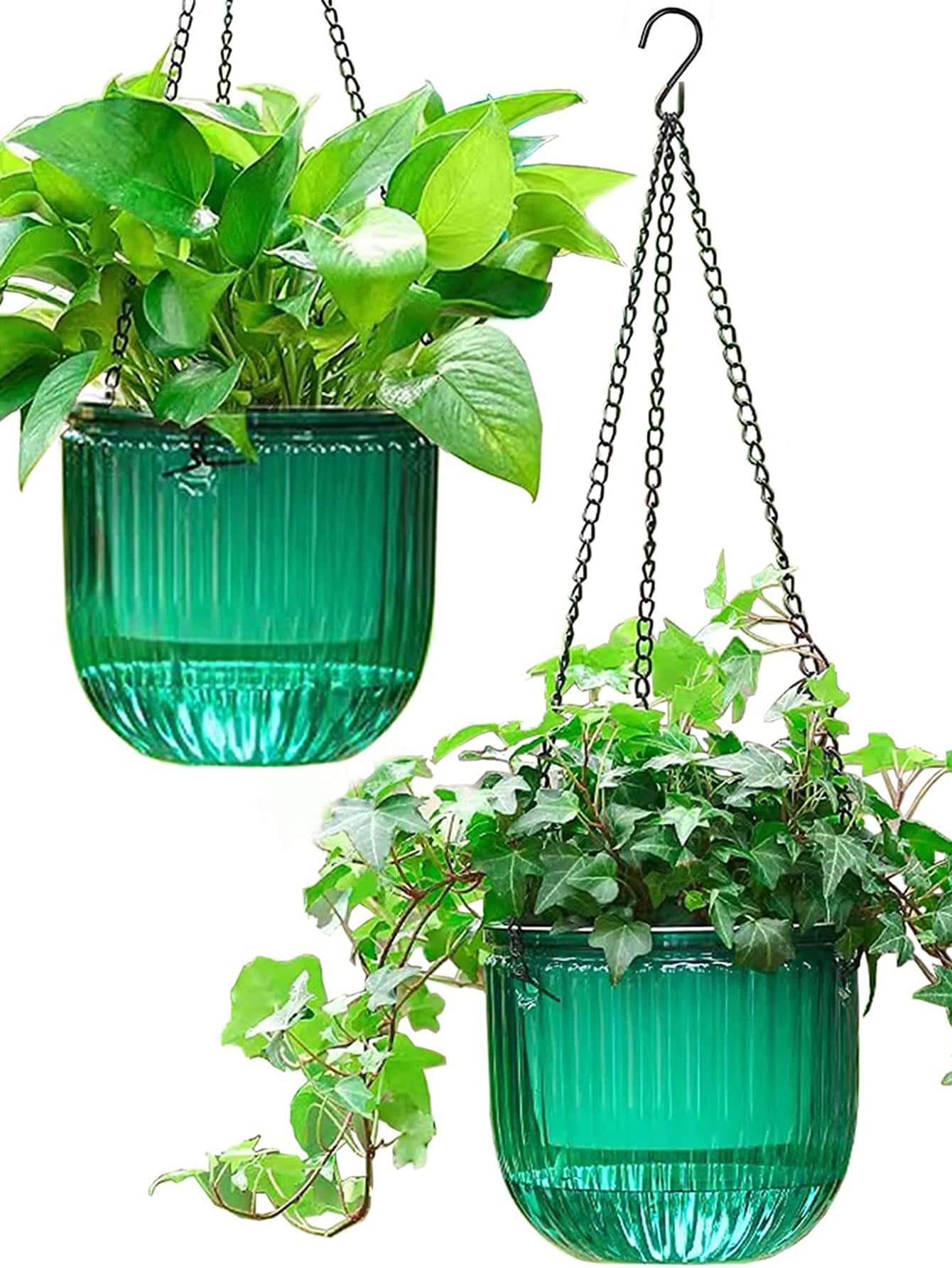 1 个纯色吊挂花盆 - 綠色 - 查看 1