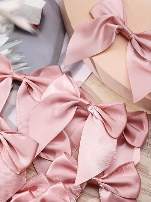 10pcs Solid Gift Wrap Bow, Modern Polyester Decoration For Gift Wrapping,Christmas Valentine Day
