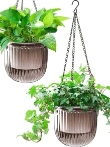 1pc Plain Plant Hanger - Grey - View 1