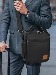 男女通用午餐盒，超薄午餐袋，带肩带，保温午餐盒，返校午餐盒，午餐袋，返校用品，便当盒，午餐袋，家庭必需品，午餐套装，冷藏盒，午餐盒袋 - 黑色 - 查看 1