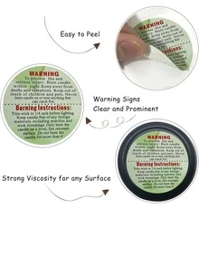 500 nhãn cảnh báo nến, nhãn nến tròn 1,5 inch, nhãn dán để làm nến, lọ đựng nến tự làm, nhãn cảnh báo nến, nhãn dán bấc nến, nhãn nến - Nhiều màu - Xem 6