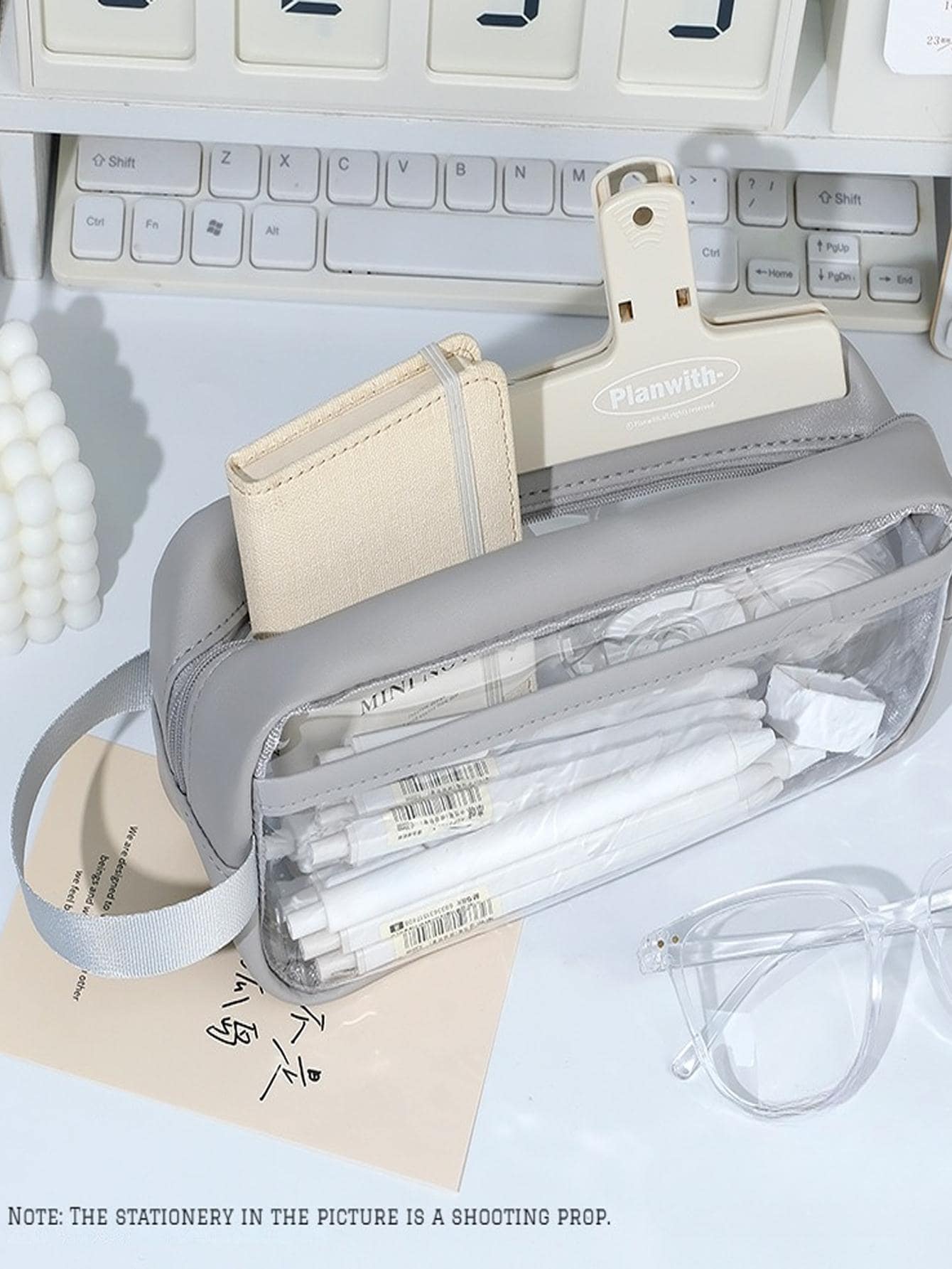 1 pieza Estuche transparente - Gris - Ver 1