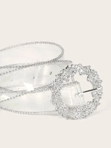 1 chiếc thắt lưng trong suốt có khóa kim cương giả cho nữ - Trong sáng - Xem 2
