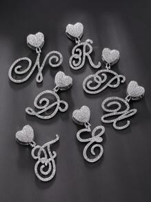 Nam 1 Miếng Đồ trang trí Rhinestone Treo trang trí chữ cái Dây chuyền , Đối với Đồ trang sức Qủa tặng Và Buổi tiệc - Bạc - Xem 2