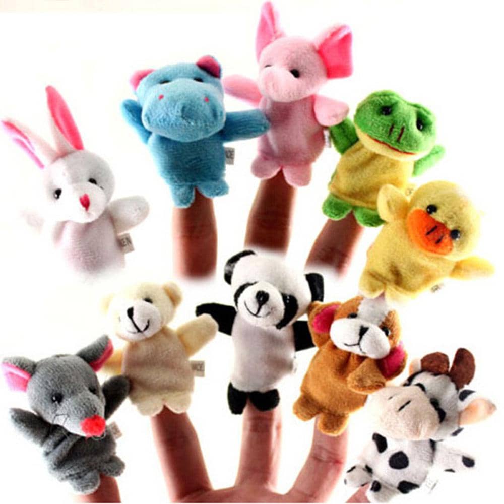 10pcs/Set Cute Finger Puppets Baby Mini Plush Toys Kids Educational