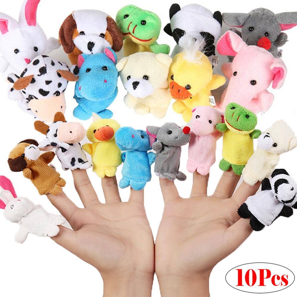10pcs/Set Cute Finger Puppets Baby Mini Plush Toys Kids Educational