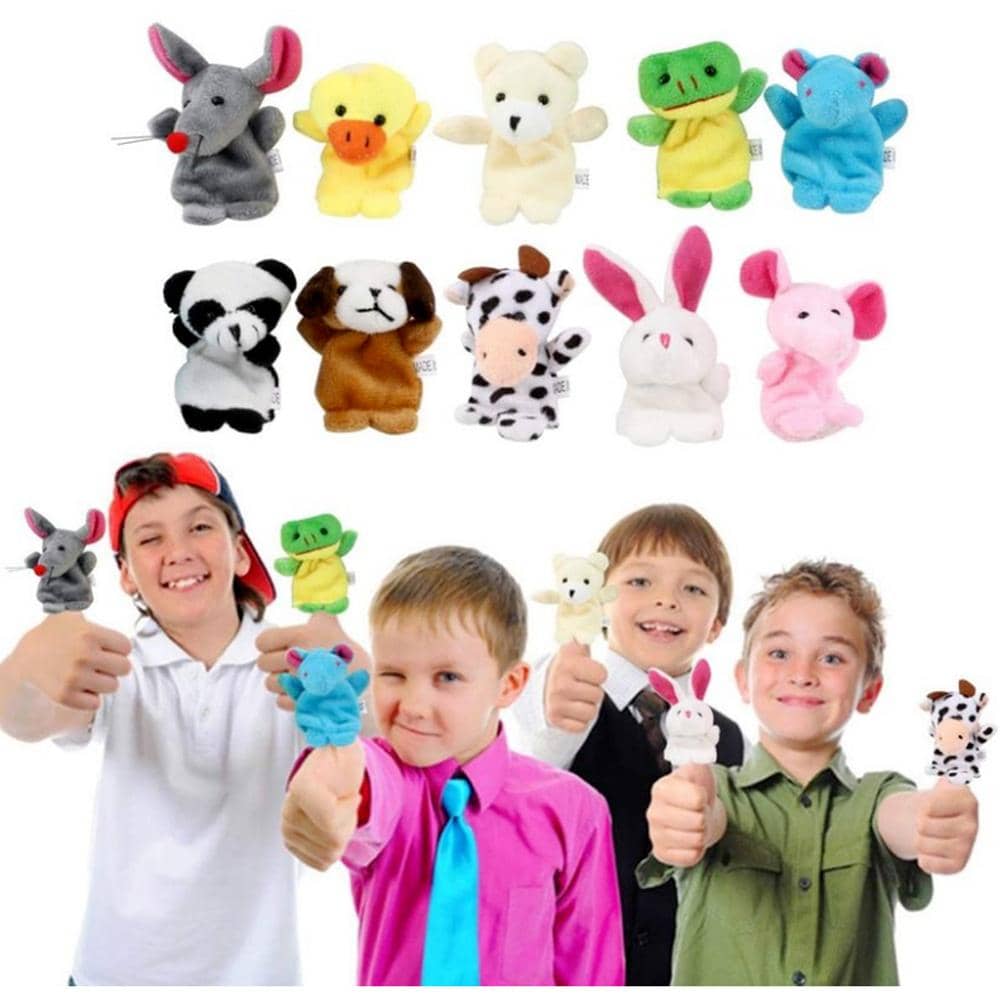 10pcs/Set Cute Finger Puppets Baby Mini Plush Toys Kids Educational
