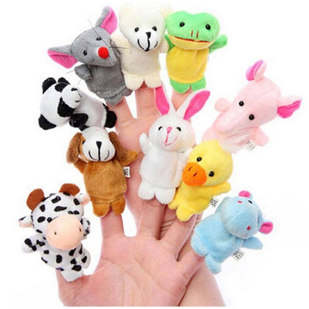 10pcs/Set Cute Finger Puppets Baby Mini Plush Toys Kids Educational