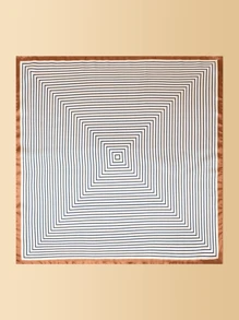 1 chiếc khăn/khăn bandana vuông 60cm bằng lụa giả in họa tiết đường kẻ hình học, phụ kiện đa năng cho trang phục hàng ngày, phù hợp cho cả nam và nữ, mùa xuân/hè. - Nhiều màu - Xem 3