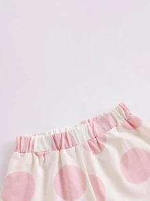 小女童波點圖案T恤和短褲 - 彩色 - 查看 11