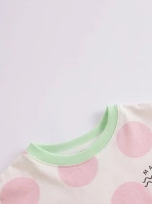 小女童波點圖案T恤和短褲 - 彩色 - 查看 7